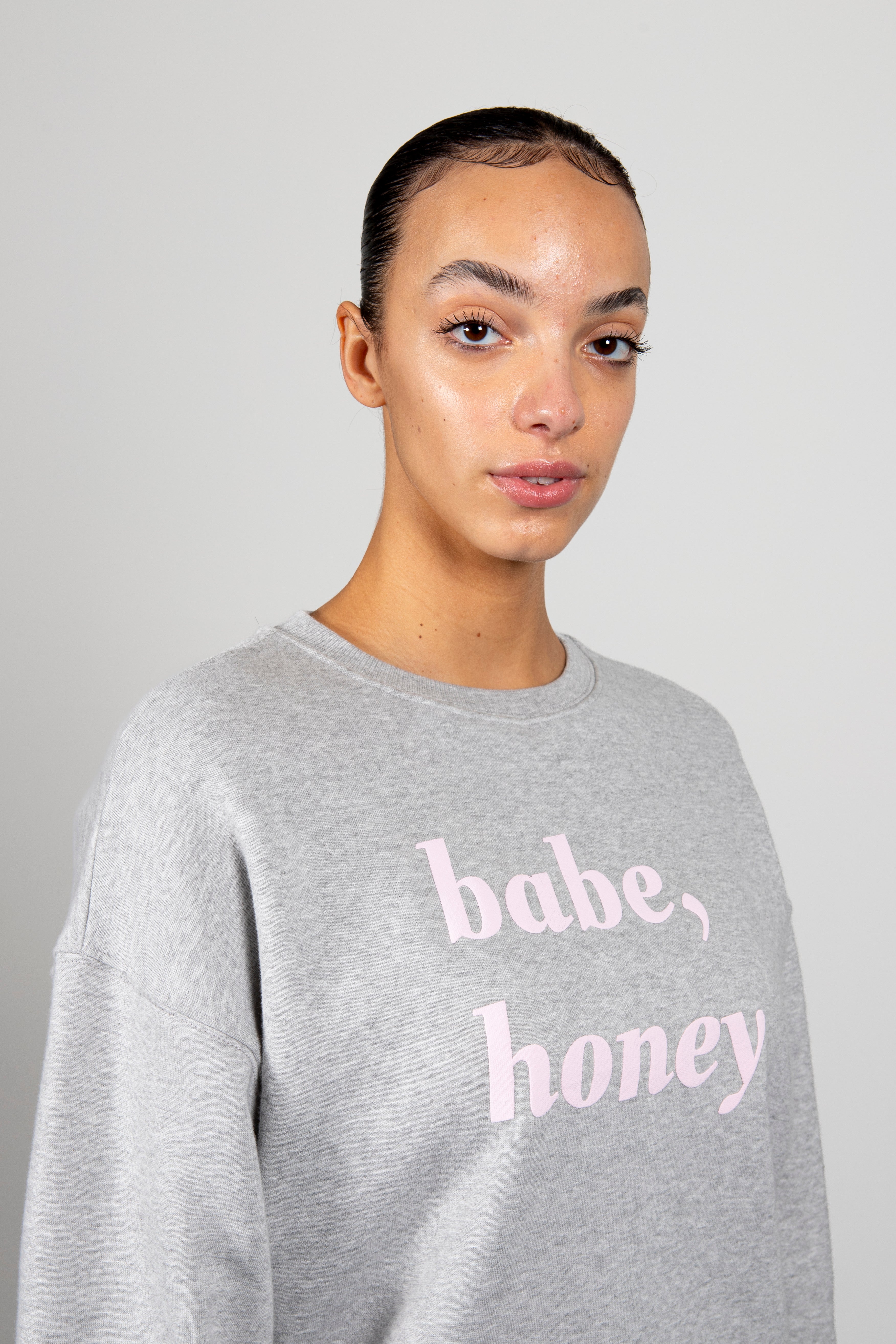 Sophie sweatshirt grey marl pink