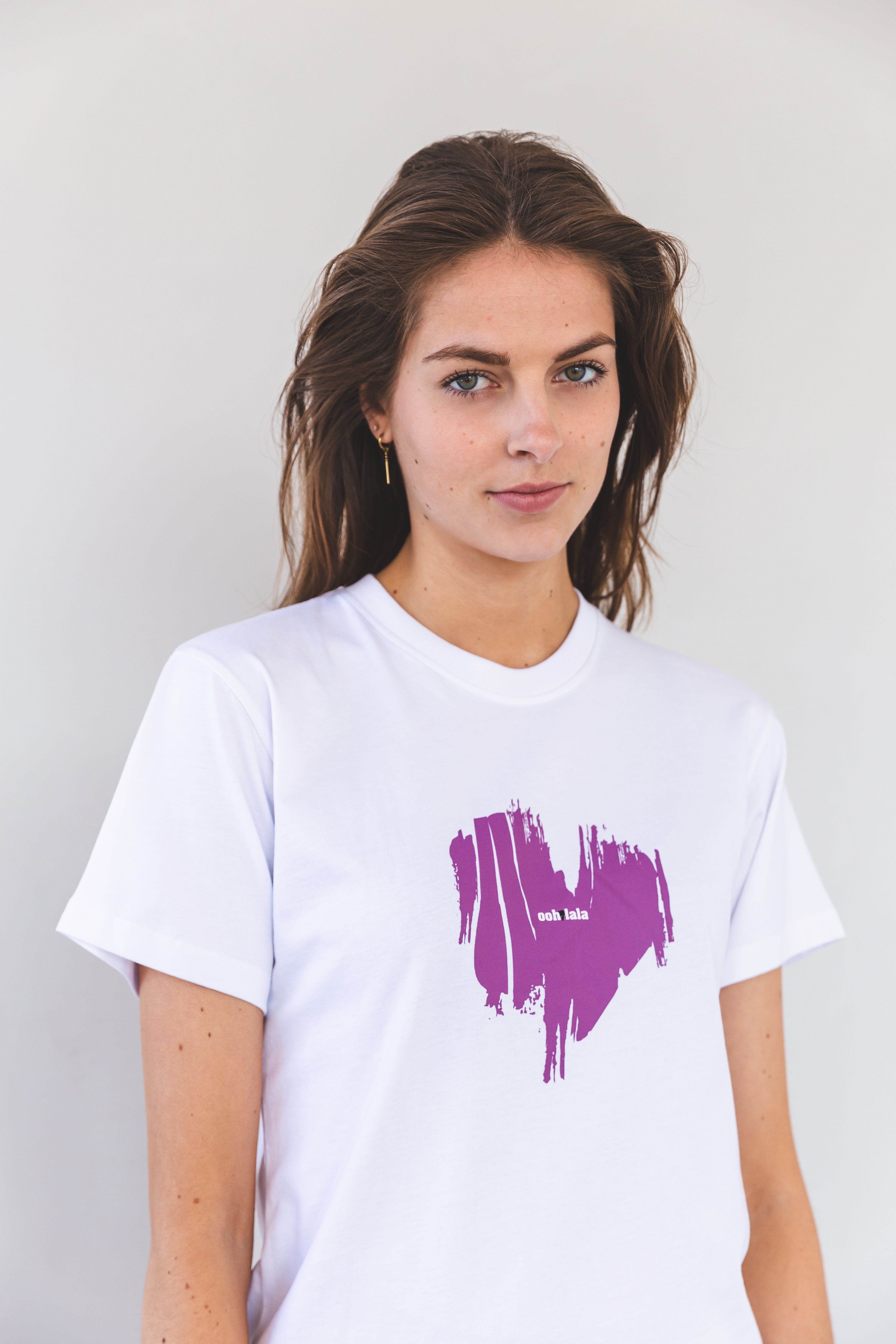 Lena heart print T-shirt white