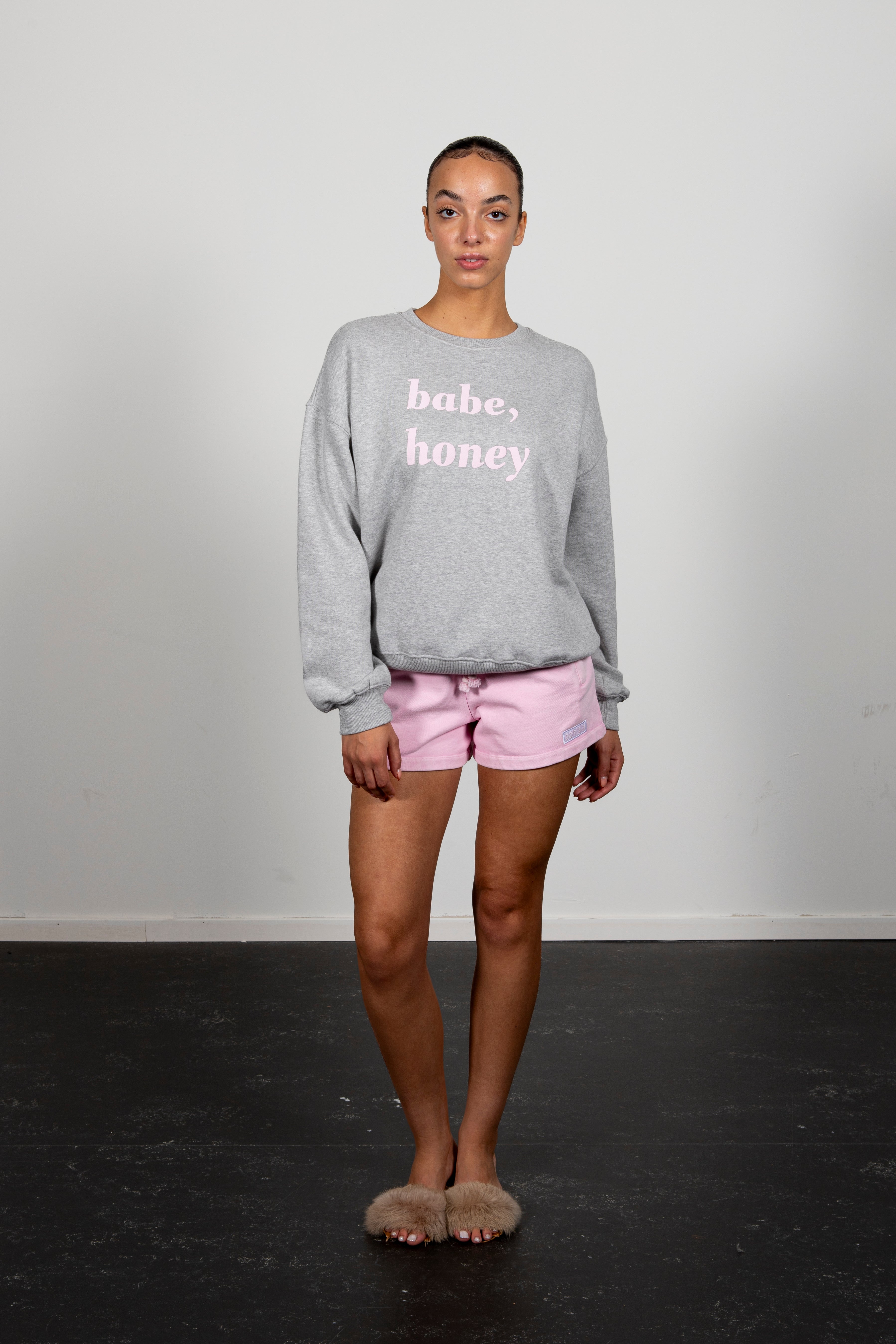 Sophie sweatshirt grey marl pink