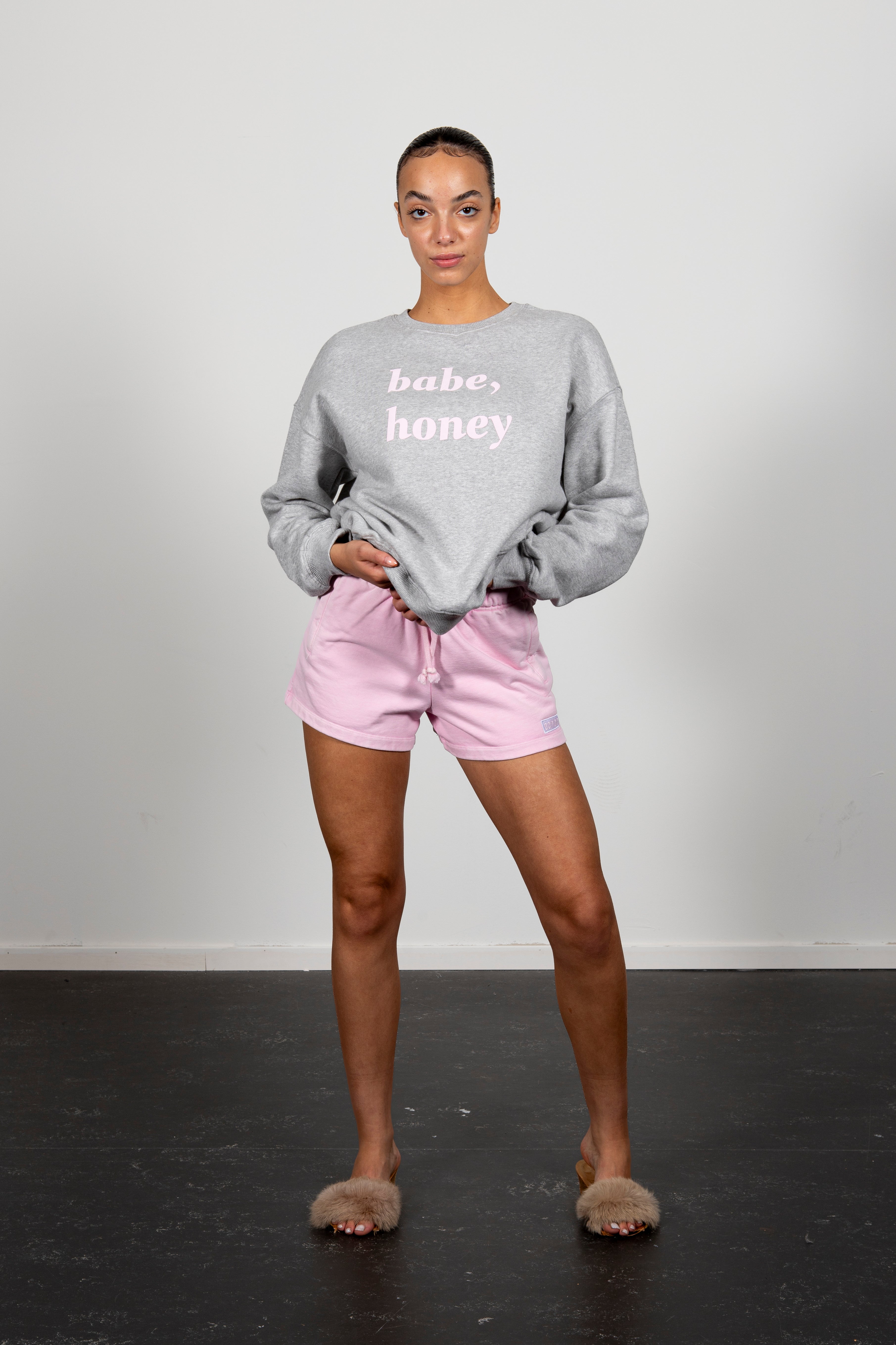Sophie sweatshirt grey marl pink