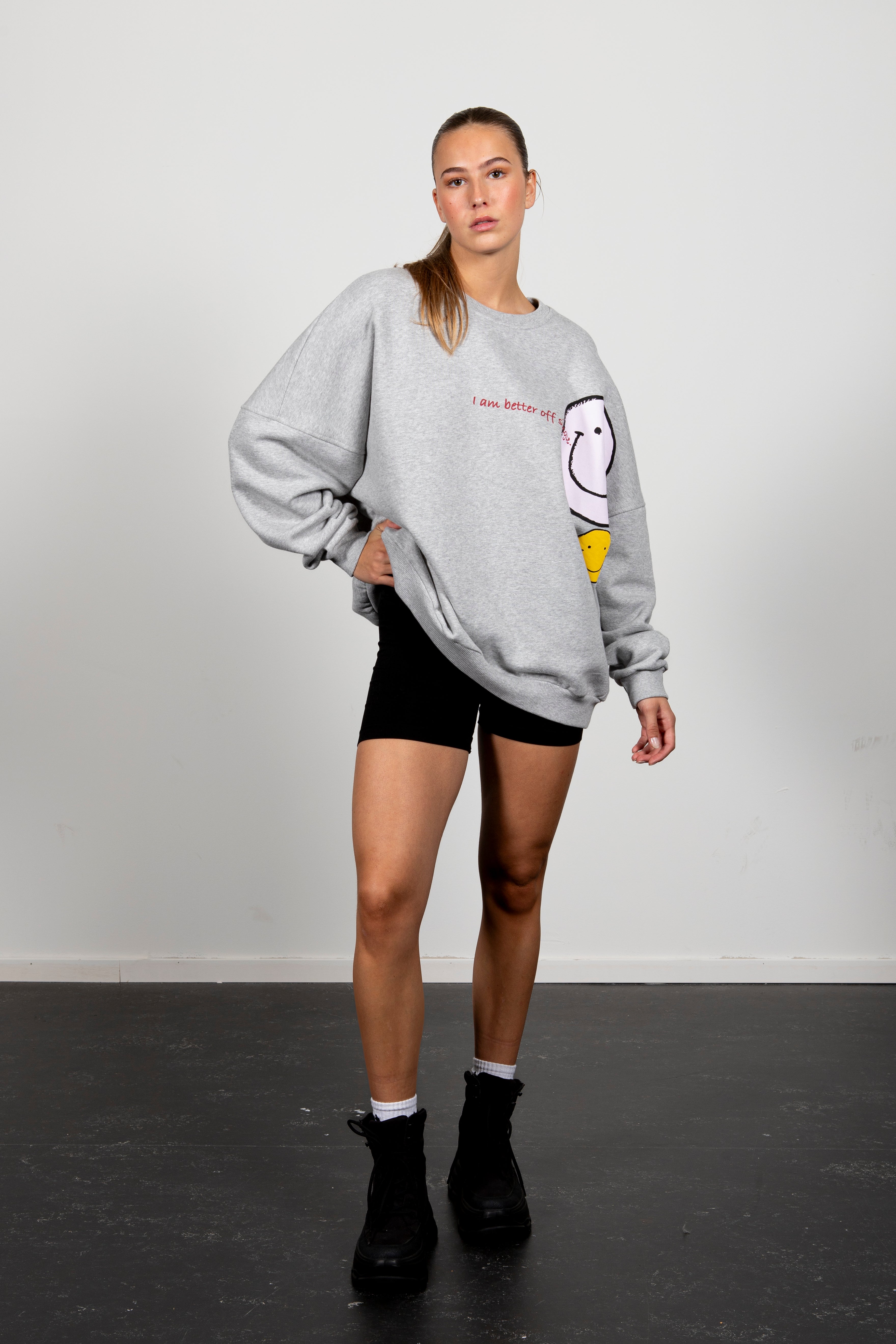 Lela oversized sweatshirt grey marl