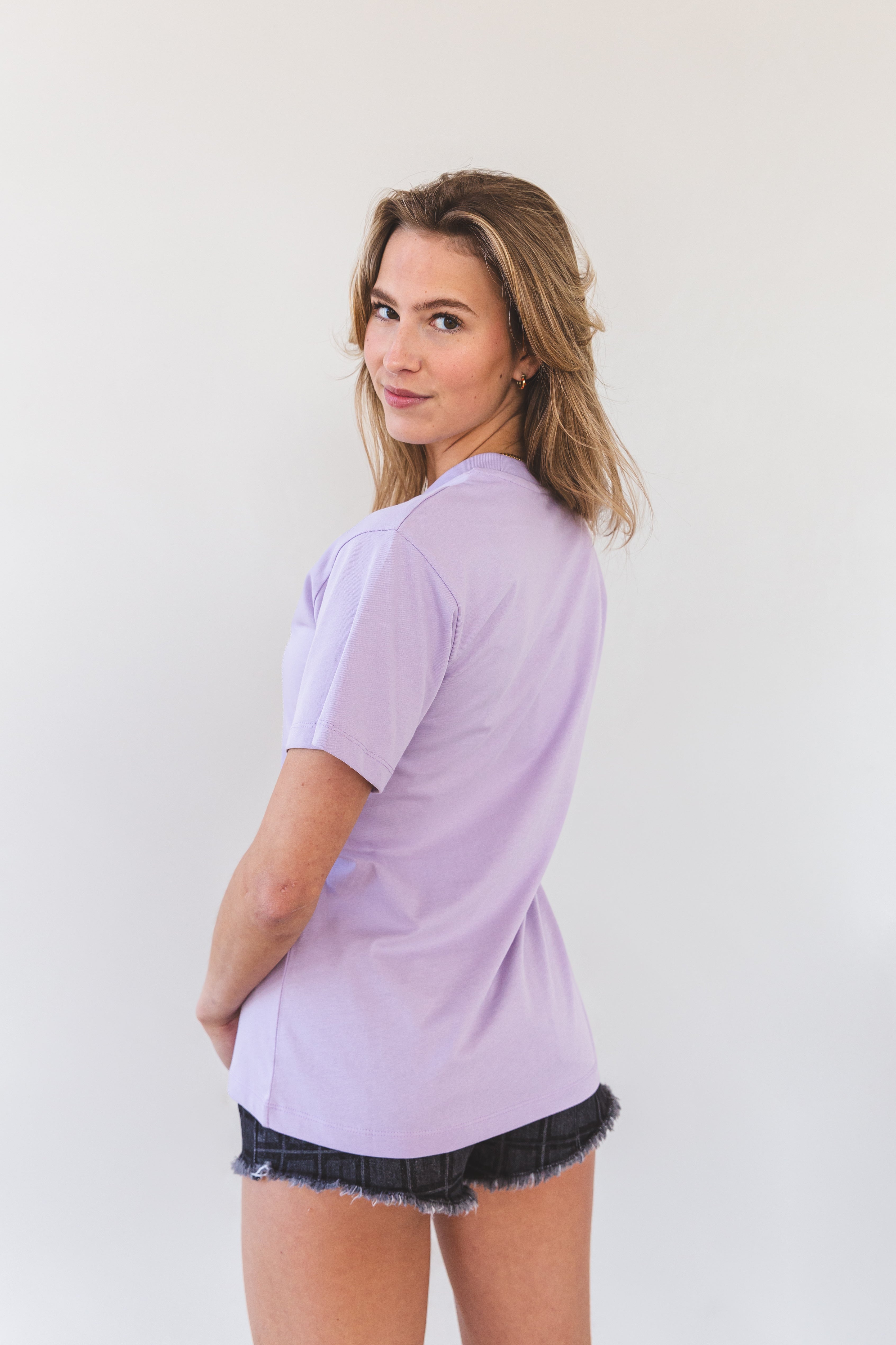 Lena Heart print T-shirt Lilac