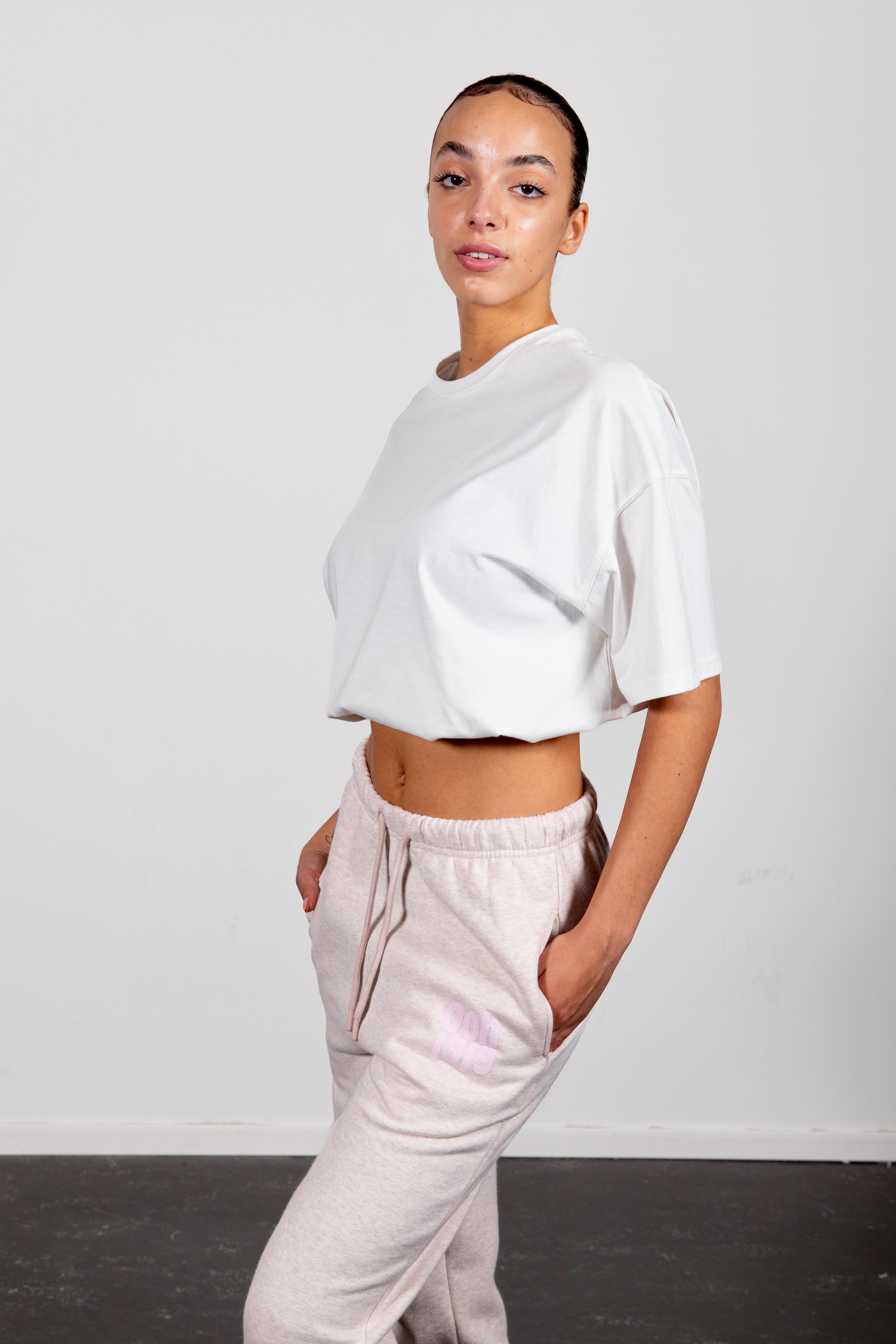 Bo jogger ice marl Pink logo