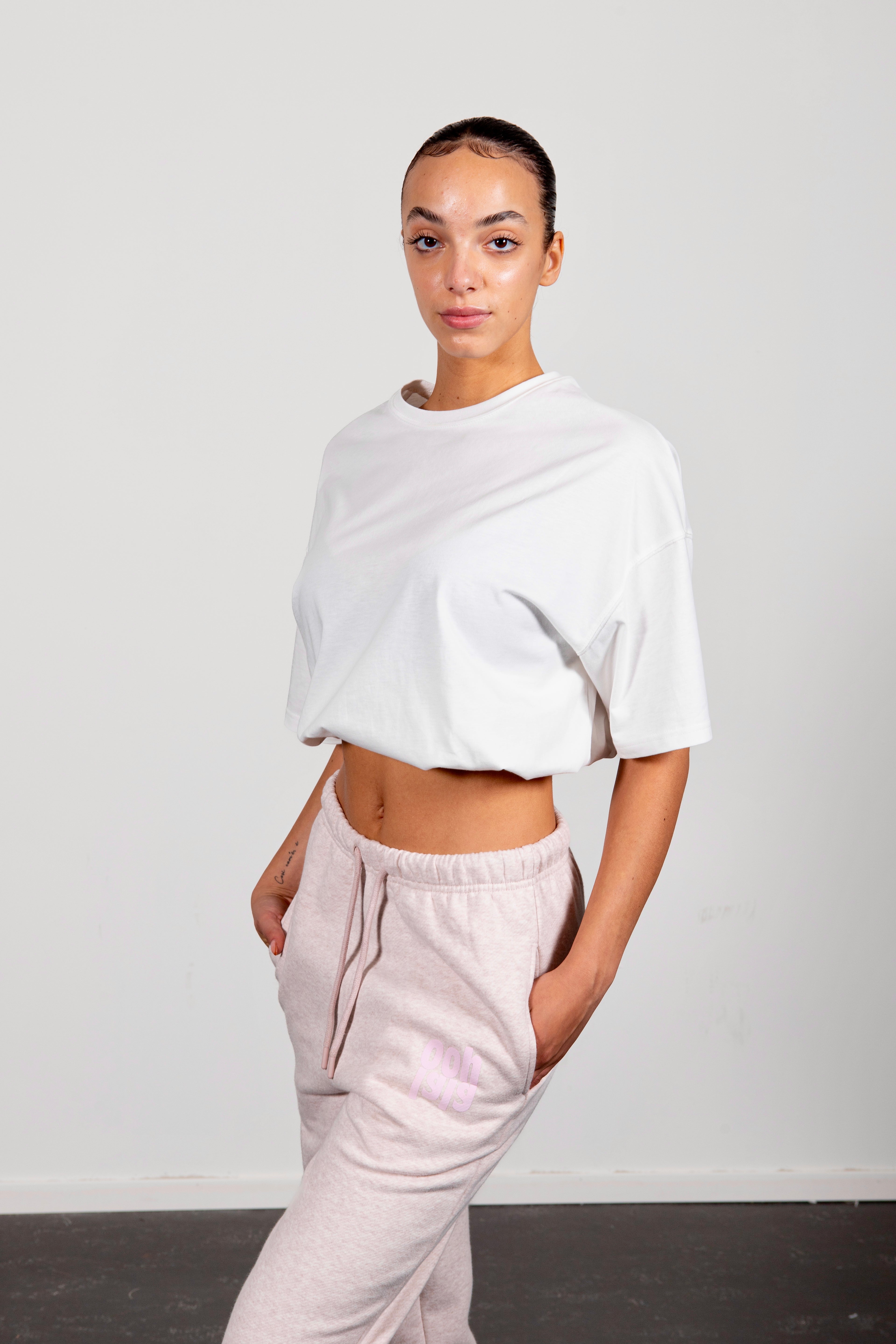 Bo jogger ice marl Pink logo