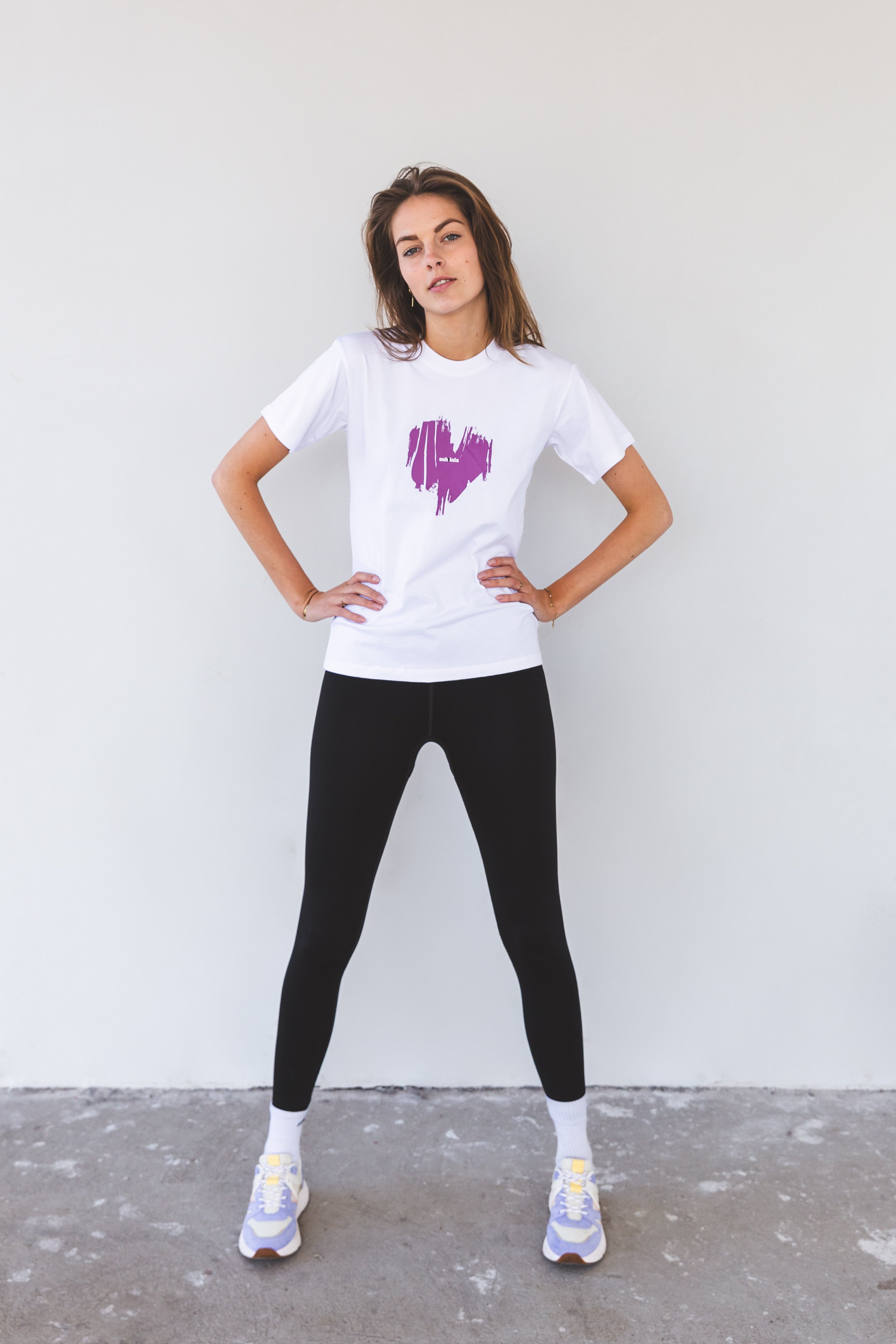 Lena heart print T-shirt white